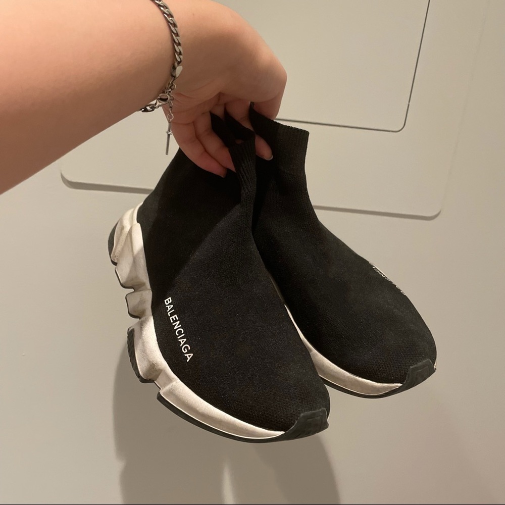 Balenciaga black n white speed sneaker size36 US6